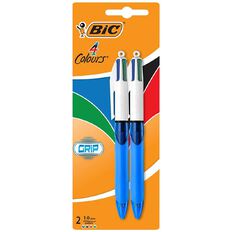 Bic 4 Colour Pen Orginal Grip 2 Pack