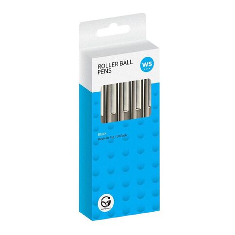 WS Rollerball Pen Black 10 Pack