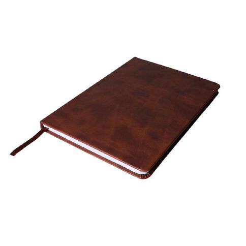 Uniti Stationery A5 Polyurethane Hard Cover Brown Notebook