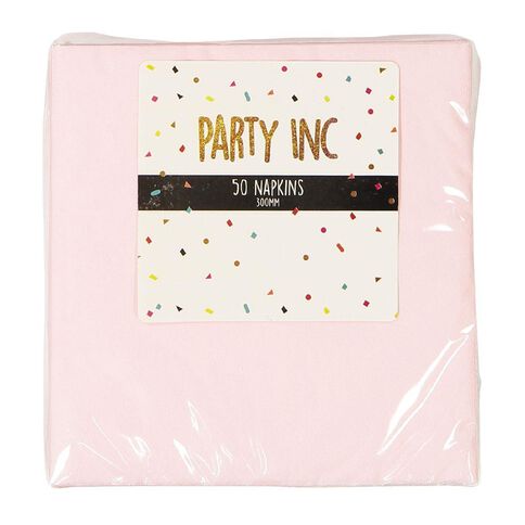 Party Inc Napkins 2ply 33cm Pastel Pink Mid 50 Pack