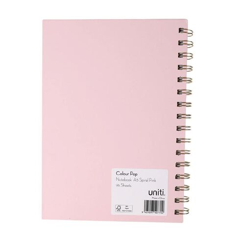 Uniti Colour Pop Spiral Notebook Pink A5