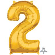 Amscan Mid-Size Shape Gold Numeral 2