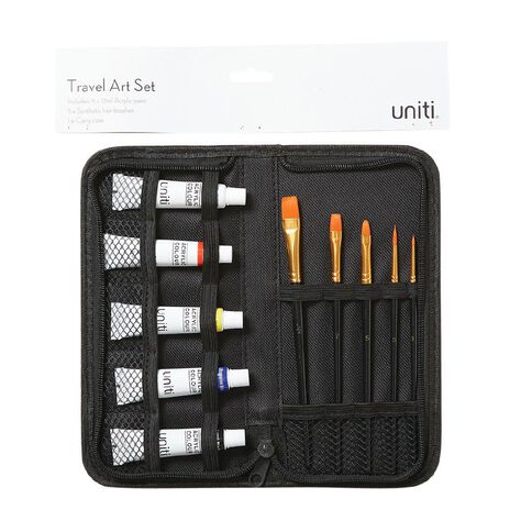 Uniti Travel Art Acrylic Paint & Brush Set 11 Pack