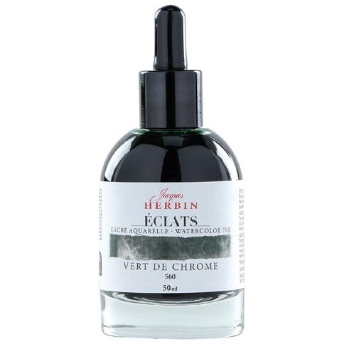 Jacques Herbin Eclats Watercolour Ink 560 Chrome Green 50ml