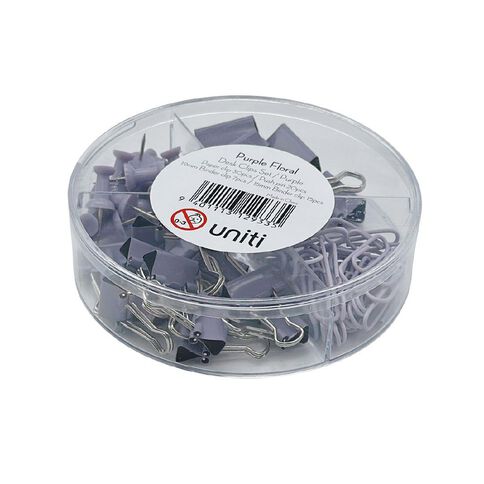 Uniti Floral Desk Clip Set Purple Mid