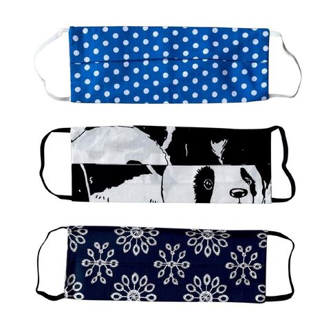 Anna Stretton Teen Dual Layer Fabric Face Mask Multicolour 3 Pack