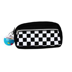 Kookie Checked Neoprene Pencil Case Black