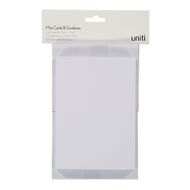 Uniti Mini Cards & Envelopes White 50 Pack White