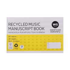 WS Exercise Book Work Music #1 6 Stave 20 Leaf Yellow Mid