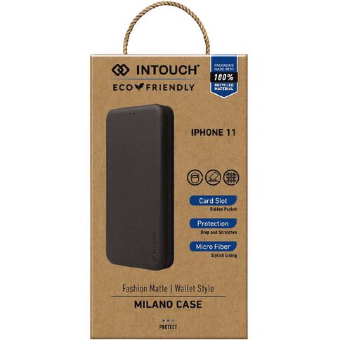 INTOUCH iPhone 11 Milano Wallet Case Black