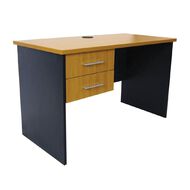 Zealand Delta Desk 1200w x 600d x 725h Beech/Charcoal 2 Draw Pedestal