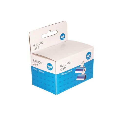 WS Bulldog Clips 40mm 4 Pack Assorted