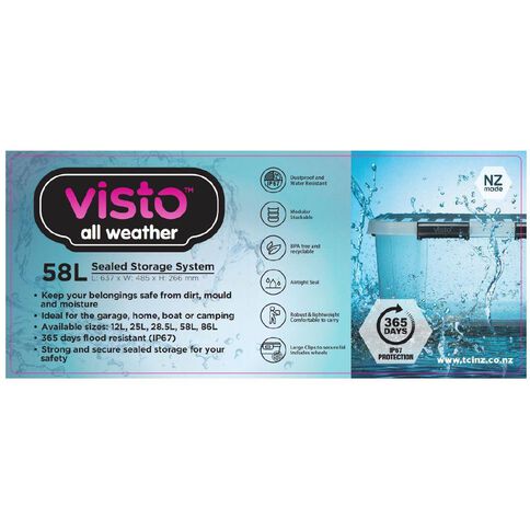 Visto All Weather Sealed Storage System 58L Grey
