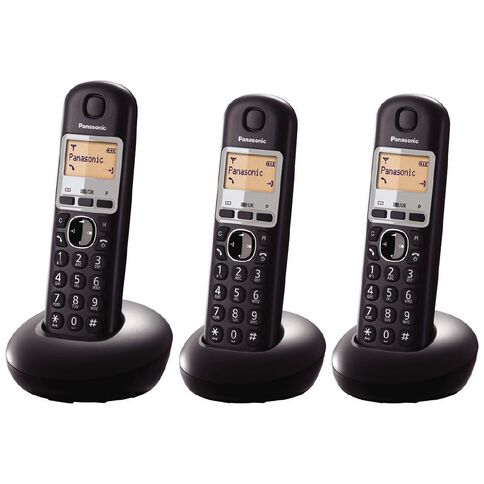 Panasonic KX-TGB213NZB Triple Cordless Handset Black Black