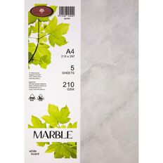 Direct Paper Marble Paper 210gsm White A4 5 Pack