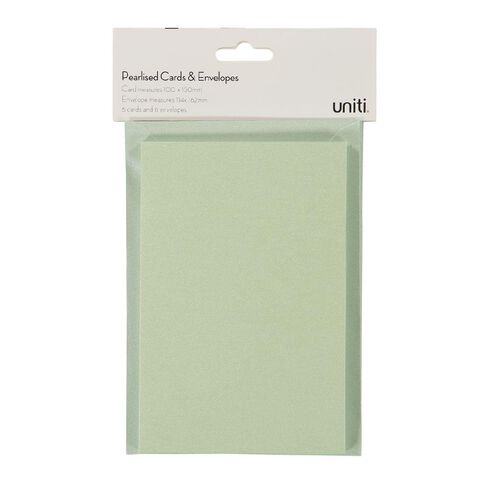 Uniti Cards & Envelopes Pearlised 6 Pack Mint