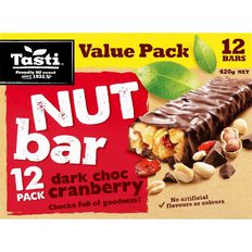 Tasti Nut Bar Dark Choc Cranberry 12 Pack