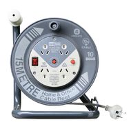CordTech Cable Reel 15m With 4 Outlets Orange