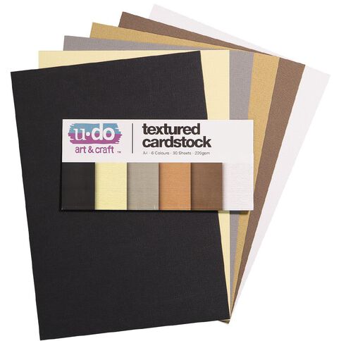 U-Do Value Cardstock Textured 216gsm 30 Sheets Neutral A4