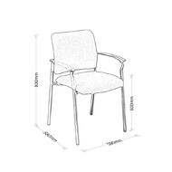 Eden Polo Chair Four leg Black Frame with Arms Black Vinyl