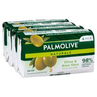 Palmolive Naturals Aloe & Olive Moisture Care Soap 90g 4 Pack Green Mid