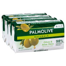 Palmolive Naturals Aloe & Olive Moisture Care Soap 90g 4 Pack Green Mid