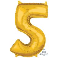 Amscan Mid-Size Shape Gold Numeral 5