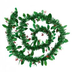Wonderland Fun & Festive Holly Tinsel 2m