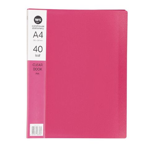 WS Clear Book 40 Leaf Red Mid A4