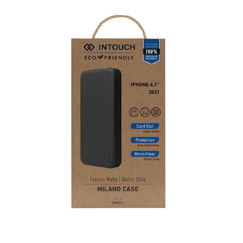 INTOUCH iPhone 13 Milano Wallet Case Black