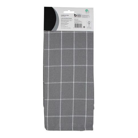 Living & Co Awaroa Tea Towel Grey 2 Pack Living & Co Awaroa Tea Towel Grey 2 Pack