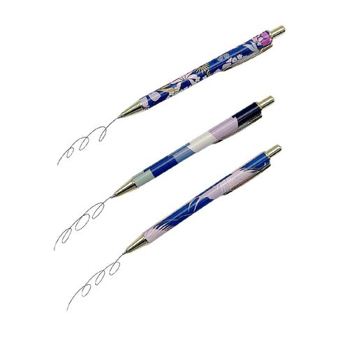 Uniti Floral Metal Ballpoint Pens 3 Pack Purple Mid 3 Pack
