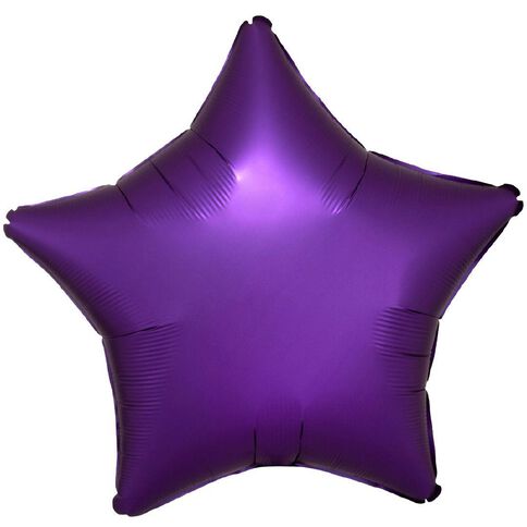 Anagram Satin Luxe Star Purple Royale Foil Balloon Standard 17 Inch