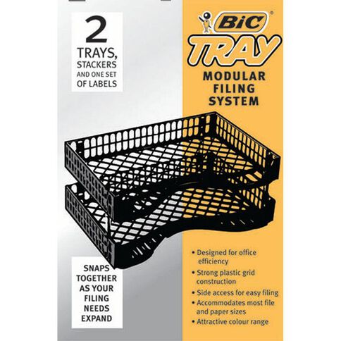 Bic Letter Trays 2 Pack Black