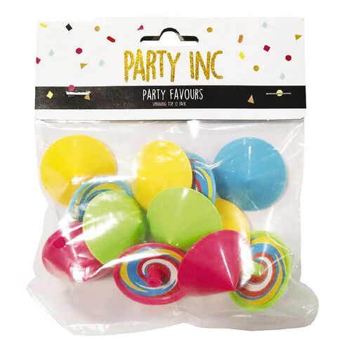 Party Inc Party Favours Spinning Top 12 Pack