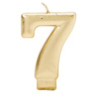 Candle Metallic Numeral #7 Gold