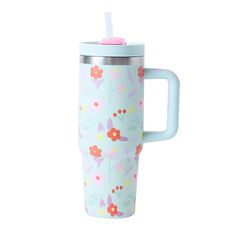 Seymours Stainless Steel Versa Cup with Straw Printed Assorted