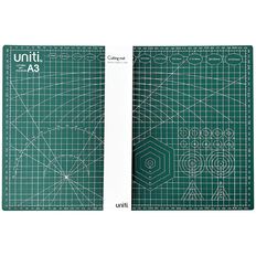 Uniti Cutting Mat 450mm x 300mm x 3mm Green A3