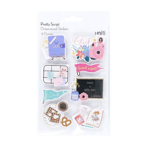 Uniti Pretty Script Dimensional Stickers