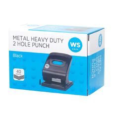 WS Punch Heavy Duty 2 Hole Metal 40 Sheet Black