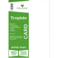 Trophee Card 160gsm 100 Pack Linen White A4