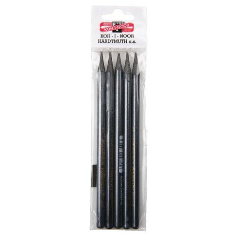 Koh-I-Noor Progresso Pencils Graphite 5 Pack Black