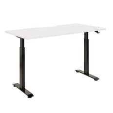 Jasper J Emerge Pneumatic Height Adjustable Scallop Desk 1500 Black/Whit