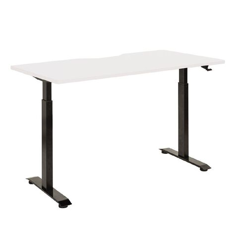 Jasper J Emerge Pneumatic Height Adjustable Scallop Desk 1500 Black/Whit