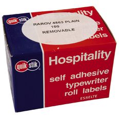 Quik Stik Labels Oval Plain 48mm x 63mm 100 Pack
