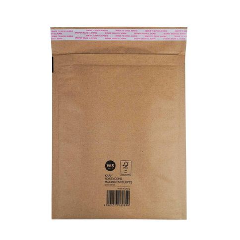 WS Kraft Honeycomb Mailing Envelopes 10in x 12in 70gsm