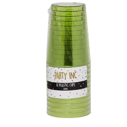Party Inc Neon Cups 250ml 12 Pack Assorted