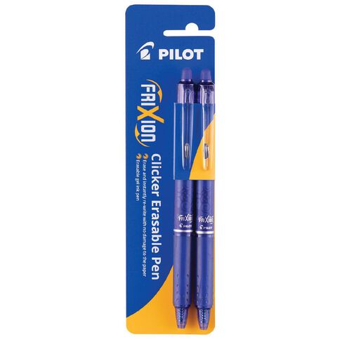 Pilot Frixion Clicker 2 Pack Blue Mid