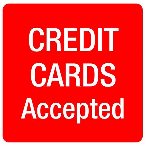 APLI Self Adhesive Credit Cards Accepted Red/White