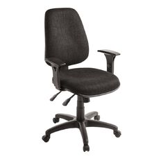 Chorus 3 Lever Highback Ergonomic Chair with Arms Ebony